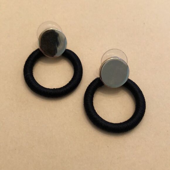 Wrapped Hoop Earrings | 1 1/2” Drop - Picture 3 of 3